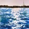 reflets de la lumière sur l'eau, montrer l'intensité et le contraste de la lumière par la composition et la couleur de l'aquarelle